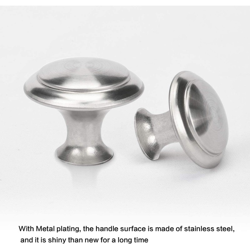 profiwoab Pack of 10 Drawer knobs Silber Cupboard knobs Stainless