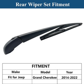 Rear Windshield Wipers Blade Arm Set for Jeep Grand Cherokee 2014-2022 Back Glass Wiper Arm Blade Replacements All Seasons Fit
