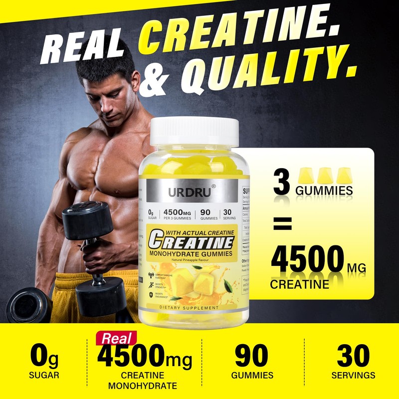 URDRU 180 Count Creatine Gummies for Men & Women -