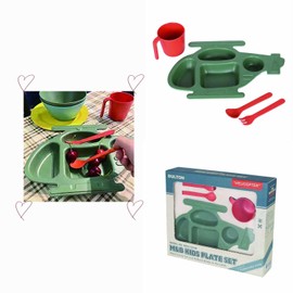 Dulton M&B Kids Plate Set Helicopter K915-1274H Tray: Height 12.5 x Width 12.0 x Depth 8.0 inches (32 x 306 x 203 mm)
