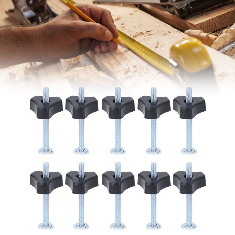 10 Sets T Track Knobs Stainless Steel M8x100mm Threaded Bolt