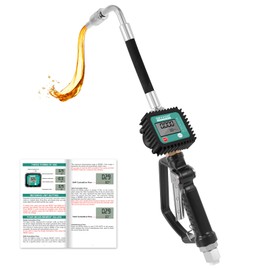 GRYVOZE Digital Oil Control Valve Flow Meter Dispenser Nozzle, Pneumatic Oil Gun Dispenser with 1/2" NPT Inlet, Air Operated Digital Metering Dispensing Gun - Max Working Pressure 1500 PSI / 100 bar