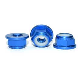 10 PCS Hex Self Lock Nuts Assortment M3 Nut CNC Aluminum Flanged Nylon Insert Lock Nut Self Locking Metal Nuts Anti Loosening Royal Blue