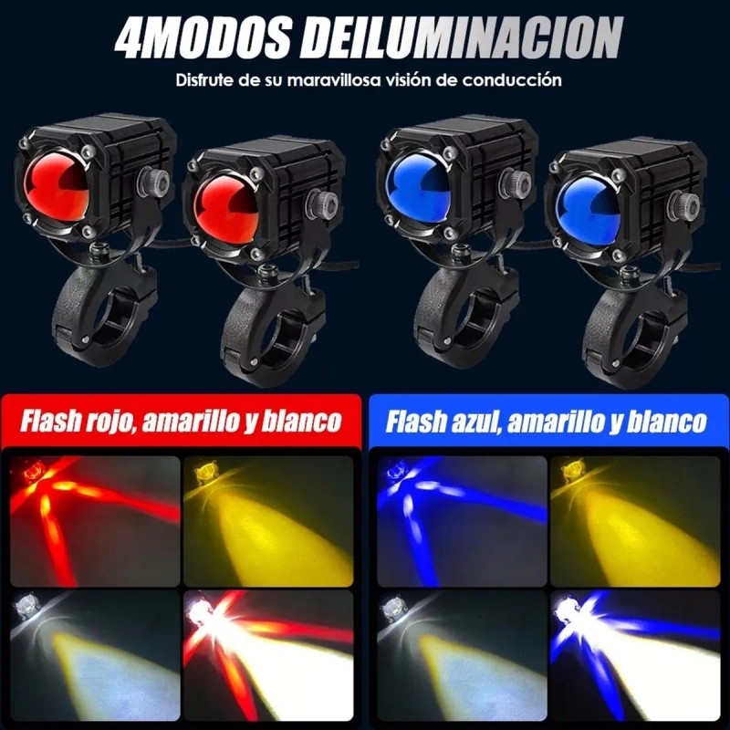 2pcs Faros De Lupa Luz Led Spot Luz Para Moto