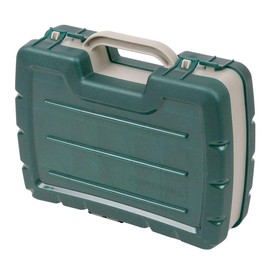 Flambeau Outdoors 7220 Small 11" Double-Sided Satchel, Portable Tackle Storage Box with Removable Dividers and Handle, Tan/Green