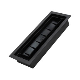 Inte-Grates Flush Floor Vent 4x12 Inch Drop-in Floor Register, Sliding Damper for Airflow Control, Easy DIY Installation, Black