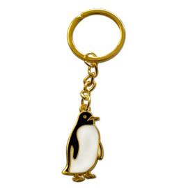Novel Merk Wildlife Animal Land & Sea Enamel Keychain with Key Ring (Penguin, 1)