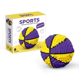 Vziimo Basketball Building Set for Adults, Purple & Yellow Basketball Décor Model Kit, STEM Toys Gifts for Sports Game Fans(850 Pieces)