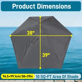 Beach Sun Umbrella Replacement Canopy, UPF 50+, 38 × 39 Inch for 6 Ribs, Umbrella Top Cover Suitable For Umbrella with Universal Clamp, UV Protective Waterproof Polyester Fabric, Canopy Only