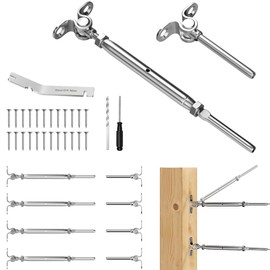 Steel DN Mate 20 Sets T316 Stainless Steel Adjustable Angle 180° Fit for 1/8" Cable Railing Kit for Cable Railing Post, Stair Railing Kits for Cable Railing Hardware, Beveled or Horizontal Level DH20