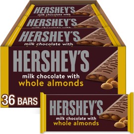 HERSHEY'S Milk Chocolate with Whole Almonds Candy Bars, 1.45 oz (36 Count)