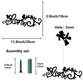 CREATCABIN Heart Metal Wall Art Decor Black Wall Hanging Decor Butterfly Iron Wall Art Silhouette Sculpture Decoration Hollow Out Minimalist Ornament for Garden Home Balcony Indoor Outdoor 12 x 4Inch