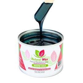 Natural Wax Depilatory Soft Wax Azulene - Professional Use - 100% Organic - Moisturizer - Gentle and Smoothing Soft Wax - Ideal for Sensitive Skin Warm Wax Hair Removal (14 oz)