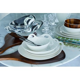 Nambe Portables Soup Bowl | All Purpose White Stoneware Bowl for Fruit, Ice Cream, Pasta, Oatmeal, Rice, and Salad | 6-Inch | Elegant and Modern Design | Dishwasher and Microwave Safe