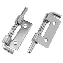 Dookoe 304 Stainless Steel Flat Pin Spring Latch Movable Spring Bolt Hinge Distribution Cabinet Box Upper and Lower Door Shafts for Cabinet Door-4 PCS