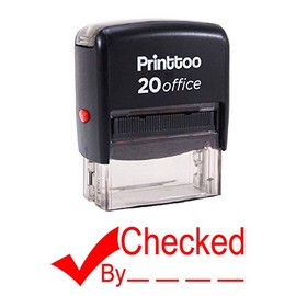 Printtoo Checked by Self Inking Rubber Stamp Office Stationary Custom Stamp-Red
