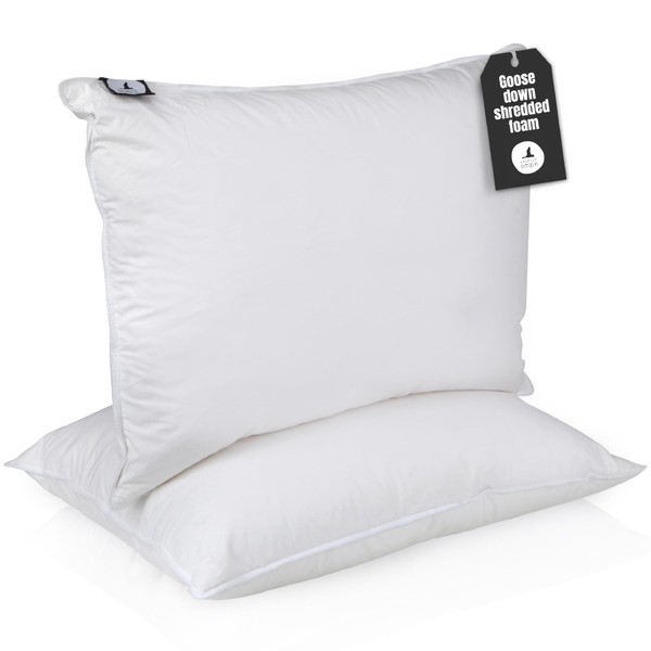 PremierDown Hybrid White Goose Feather Goose Down Mix Adjustable Shredded