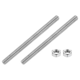 sourcing map 5/16"-18 Fully All Threaded Rod, 2 Pcs 304 Stainless Steel Long Threaded Screw 4.3" Length Right Hand Threads for Furniture Mounting Assembly Fastening