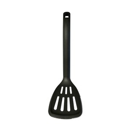 Fox Run Nylon Slotted Spatula With Beveled and Ridged Edge, Black, 12.5"