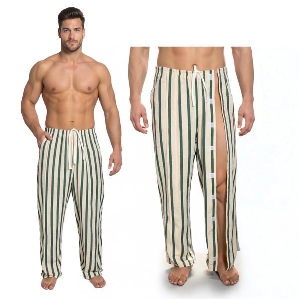 neilgo Tearaway Post-Surgery Recovery Pajamas Pants with Velcro Closure, ACL,