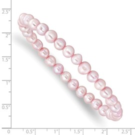 Auriga Fine Jewelry 6-7mm Pink Semi-round Freshwater Cultured Pearl Stretch Bracelet 7"