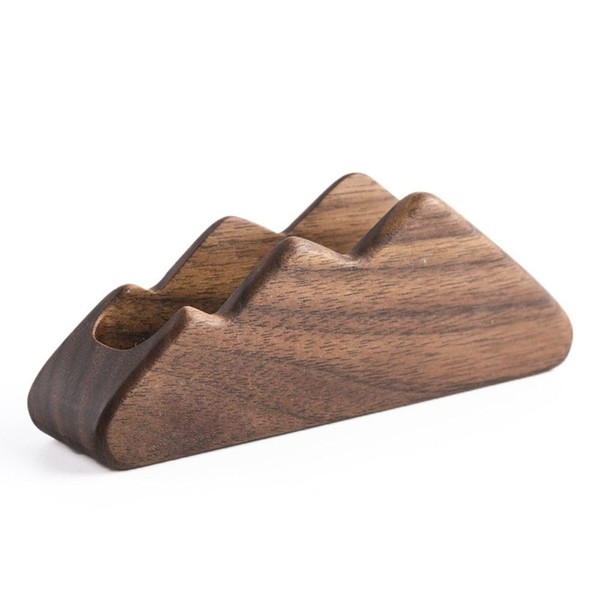 zaoalife Wood Business Card Holder, Walnut Wood Business Card Holder