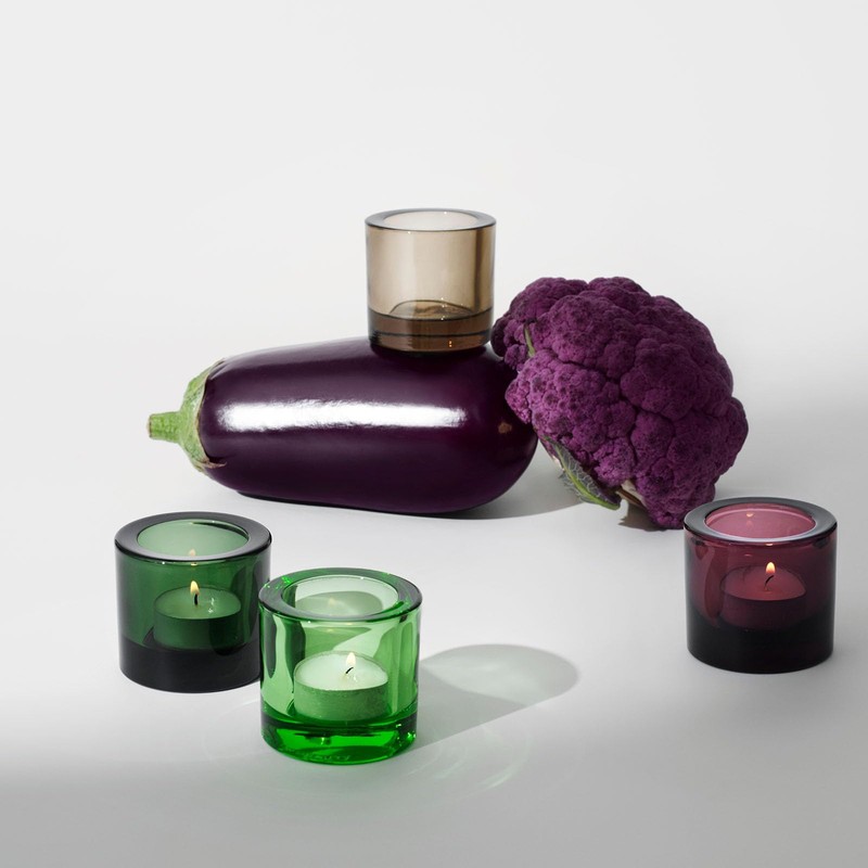IITTALA Kivi Ljuslila, Minimalist Glass Holder for Formal Dinners, Parties