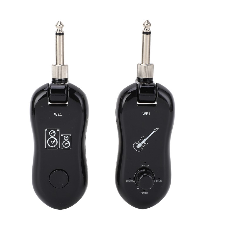 Black Guitar Wireless Transmitter Receiver Kit with Reverberation Type C