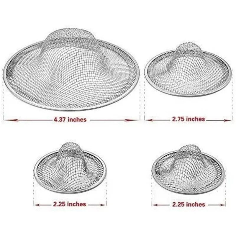 Topzone Stainless Steel Sink Strainer Set- 4 Pieces, Fits Most