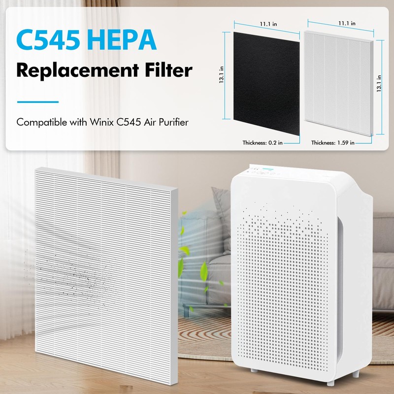 FFAC C545 HEPA Replacement Filter Compatible with Winix C545 Air