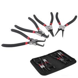 4-Piece Circlip Pliers Set, Straight Bend Snap Ring Pliers, Internal External Circlip Pliers with Carry Case, 7 Inch Multifunctional Circlip Pliers