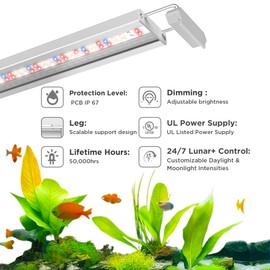 Finnex Stingray 3 Aquarium LED Light, 24/7 Lunar+, Controllable, Extendable Legs (18 Inch)