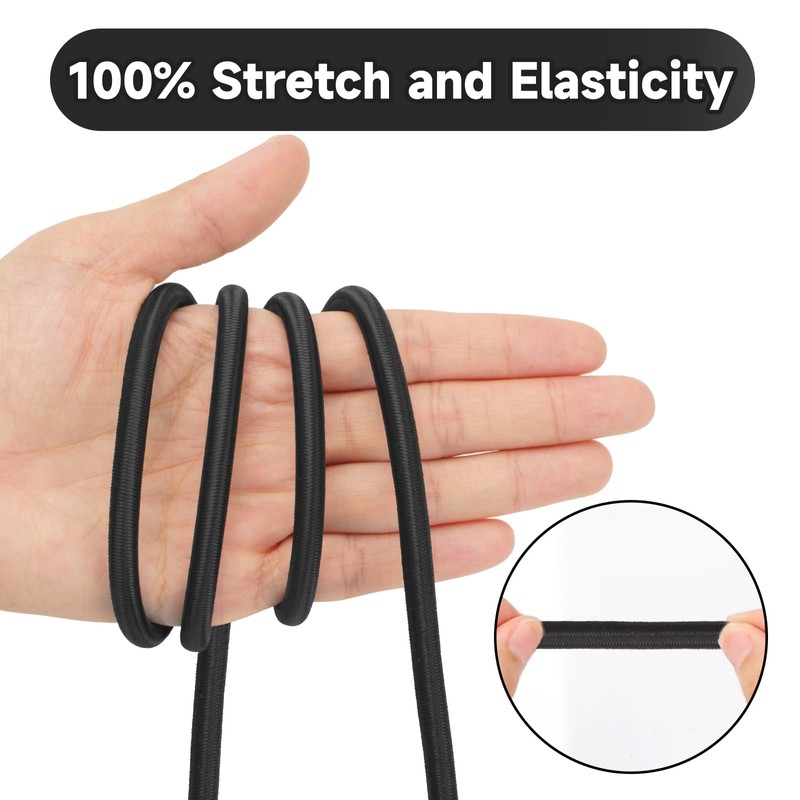 KINGLAKE Bungee Cord Elastic Shock Cord 6mm x 10m Stretchy