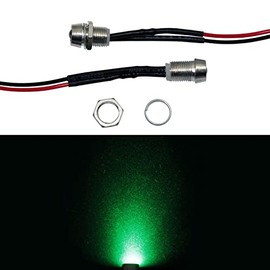 Lumonic 5 x Super Bright Screw LEDs with Resistor for 5 V Applications, High Power LEDs with Connection Cable for DIY Soldering, Green, Diameter: 5 mm