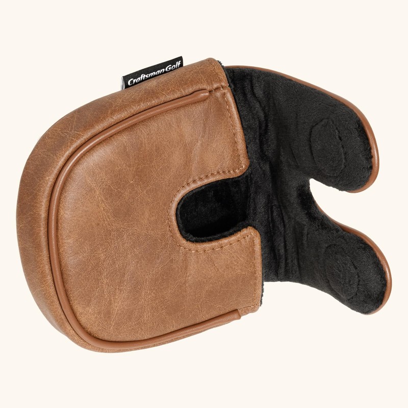 Craftsman Golf Genuine Leather Classic Center Shaft Mallet Putter Headcover