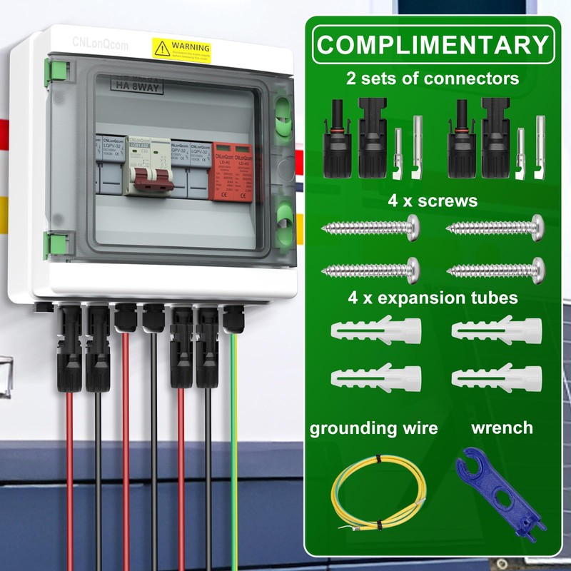 CNLonQcom 2 String Solar PV Combiner Box IP65 2 in