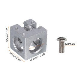 sourcing map 4Set 30x30x30mm 3-Way Corner Bracket Cube, Aluminum Alloy Block for 3030 Series Aluminum Extrusion Profile with Screws