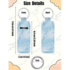 IheDovb Chapsticks Holder Keychain, Marble Chapsticks Holder for Lipstick with Clip Stocking Stuffers for Teen Girls Women (Marble, 5)