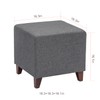 Joveco Square Ottoman Fabric Cube Foot Rest Stool with Wooden