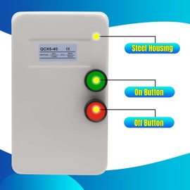 Magnetic Electric Motor Starter - 220/240V 11KW 25-45AMP - 15 HP Single Phase Magnetic Starter for Motors (Button Switch)