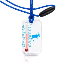 Wildlife Zip-o-Gage - Outdoor Thermometer for Kids with UV Exposure Decal - Reflective Breakaway Lanyard and Fun Animal Designs for Camping and Hiking - Style: Green Bear