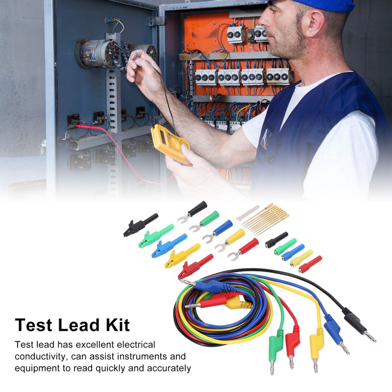 Test Lead Kit PVC Brass Testing Cable Set Electrical Conductivity