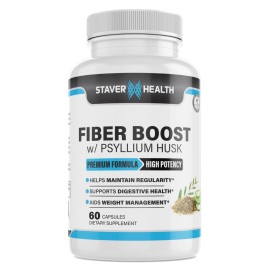 Staver Health Fiber Boost w/ Psyllium Husk Fiber, Digestive Aid, Fiber Supplement, Digestion