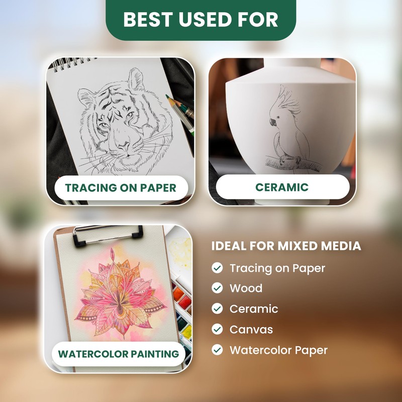 MyArtscape Graphite Transfer Paper, 20 Black Sheets - Wax Free