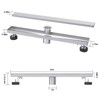 EXF Linear Shower Drain 24 Inch Tile Insert, Brushed Stainless
