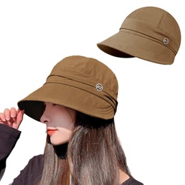 [Moerstar] UVカット 帽子 レディース ハット 日除け帽子 キャップ ハンチング帽 つば広 首筋まで日焼け対策 通気性 軽量 折りたたみ 持ち運び便利 小顔効果 園芸 旅行 通勤 アウトドア サイズ調節 3色 (JP, アルファベット, Free Size, カーキ)