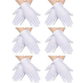 YFHUVB 12 Pairs Kids White Gloves, White Cotton Gloves Girls Boys Cosplay Costume Dress Gloves Wrist Formal Gloves for Party
