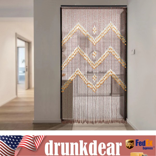 Unbranded Natural Bamboo 52 Strands Handmade Curtain Beads Window Door
