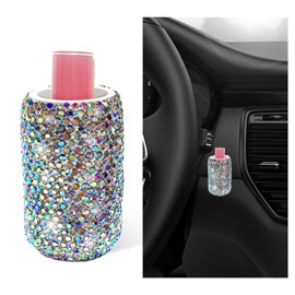 ZNDAW Upright Car Chapstick Holder, Bling Strong Adhesive Vehicle Lip Balm Holder, No Melt Upright Insulating Lipstick Organizer for Car, Sparkling Rhinestone Auto Interior Accessories (AB)