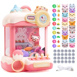 Meland Claw Machine - Mini Claw Machine for Kids Vending Machine Toys with Claw Machine Prizes & Sound, Girls Toys Birthday Gift for Girls Age 3+